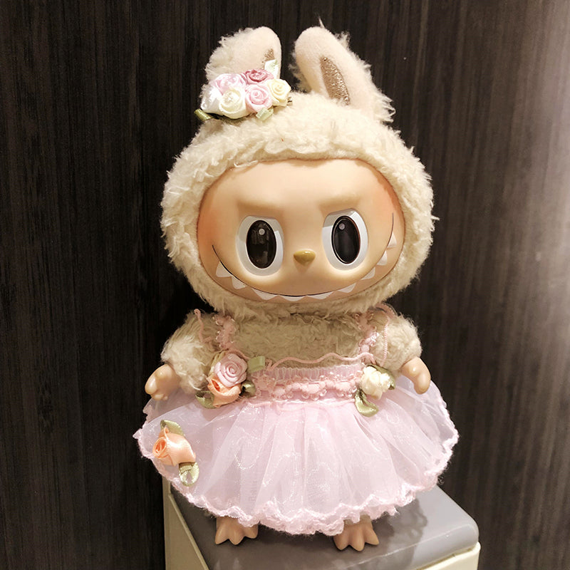 Labubu Clothes 17cm-Rose Tulle Dress