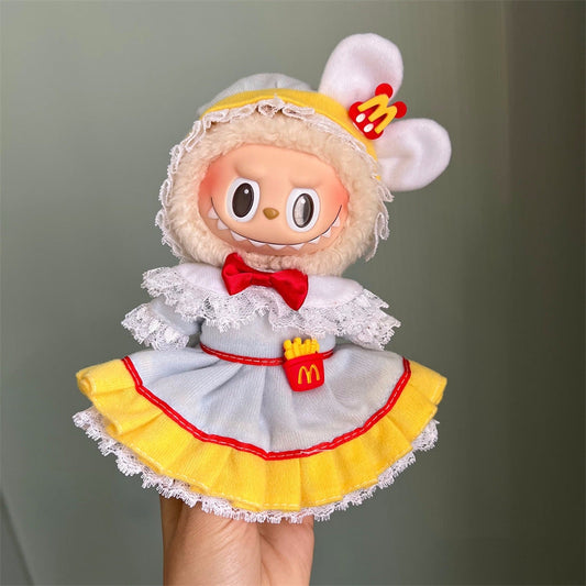 17cm Labubu Outfit - Fast Food Princess | Quirky Doll Dress Set