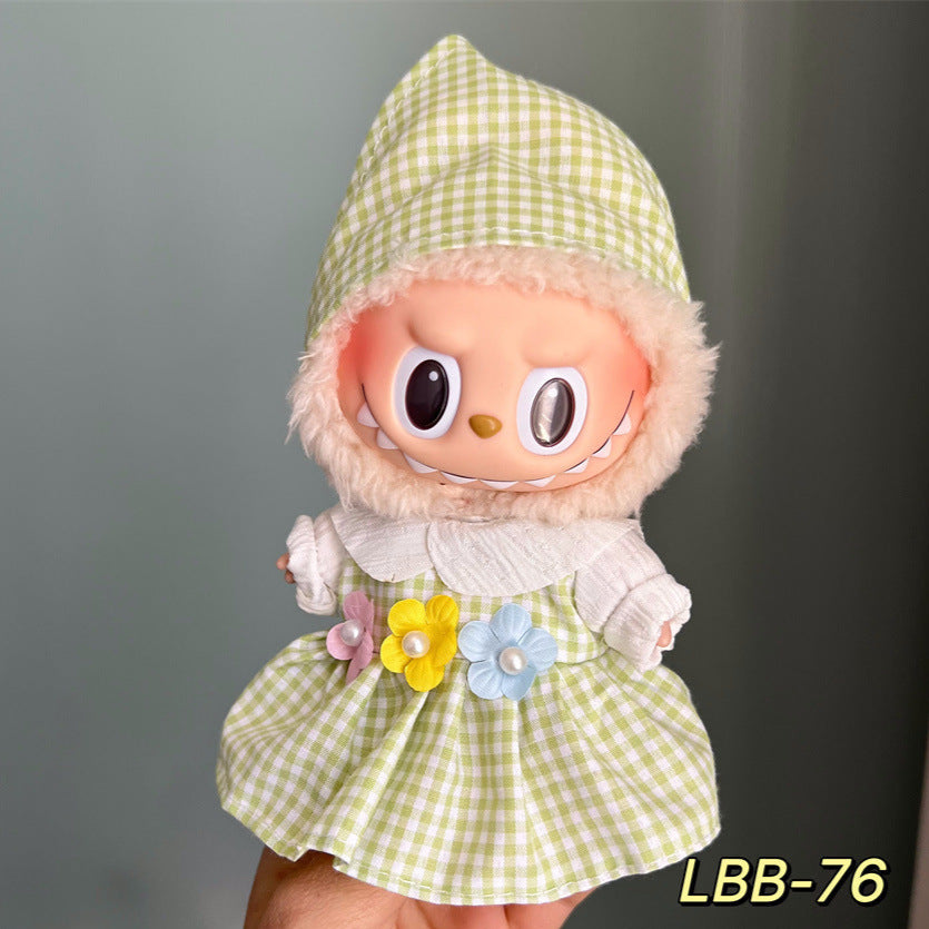 Labubu Clothes-Rustic Checkered Dress