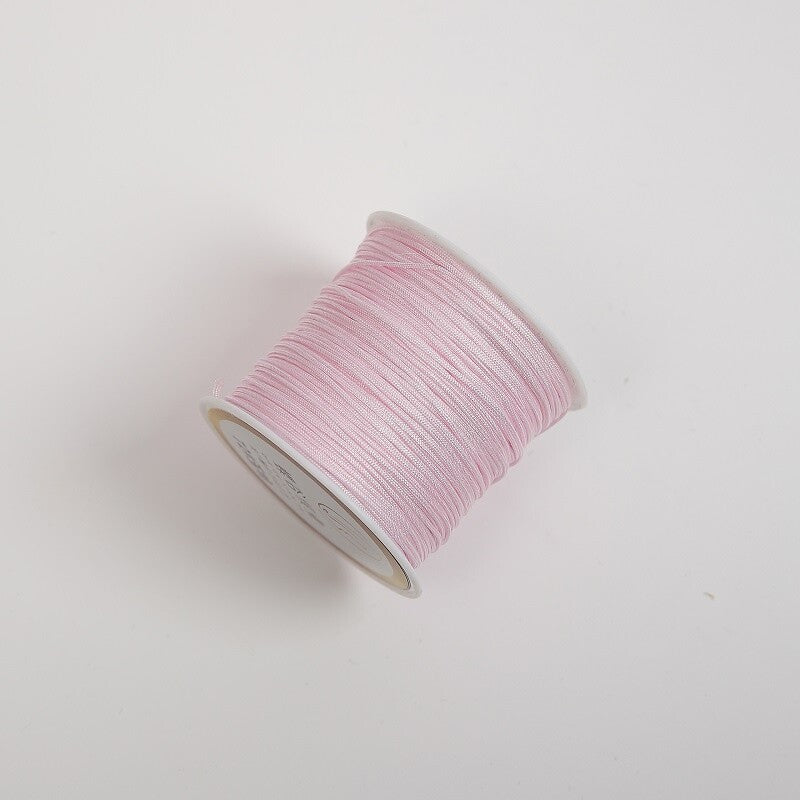 Handwoven Floral Chain Bracelet - Pink Blossoms on Green Vine