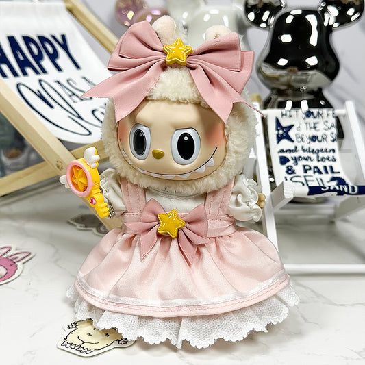 Labubu Clothes 17cm-Magical Girl (Tiara + Sundress + Formal Gown + Magic Wand)