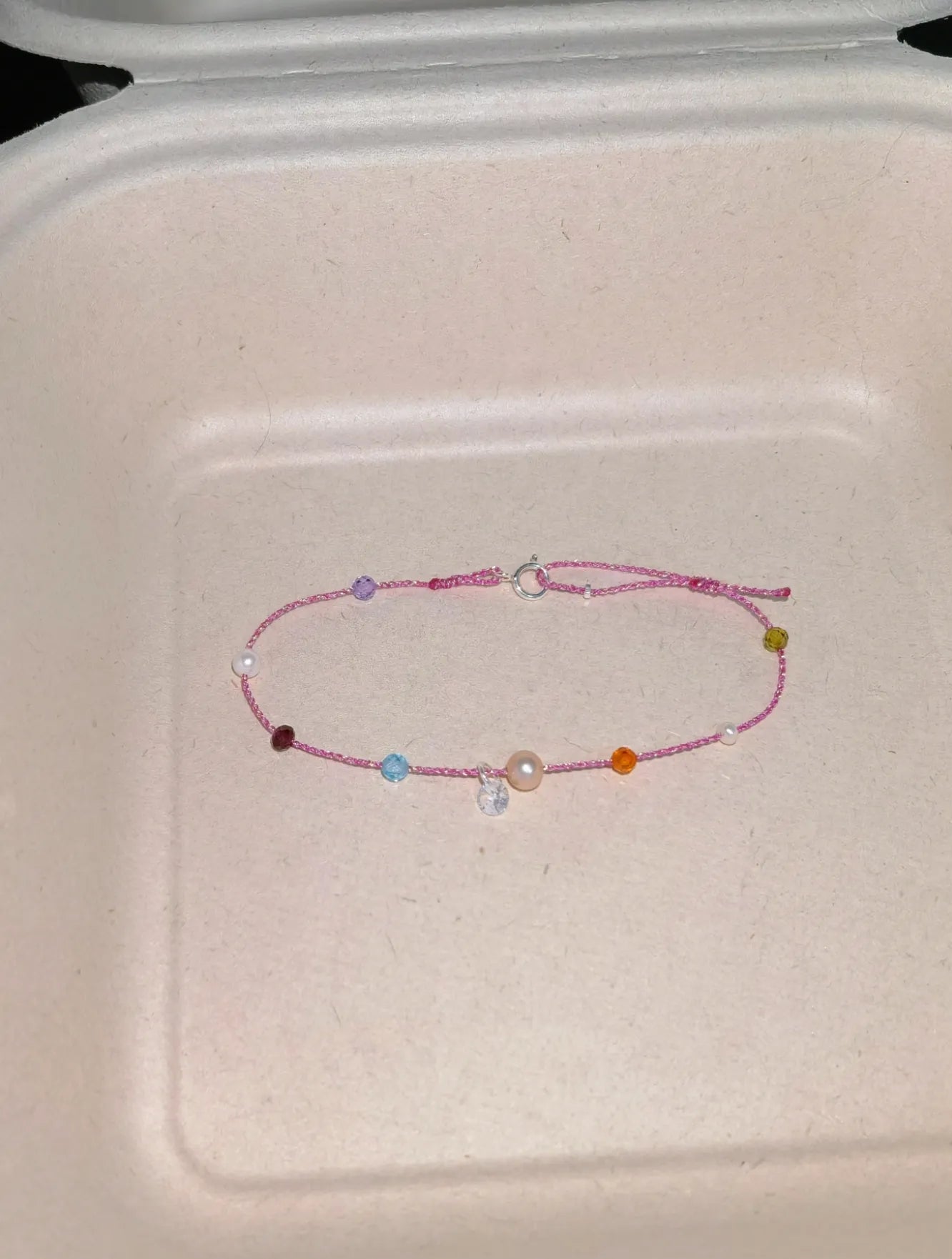 Dewlight Pink – Pearl and Zircon Bracelet