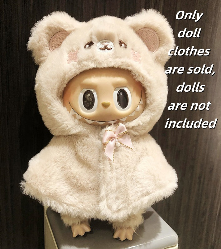 Labubu Clothes 17cm-Bear Plush Cape