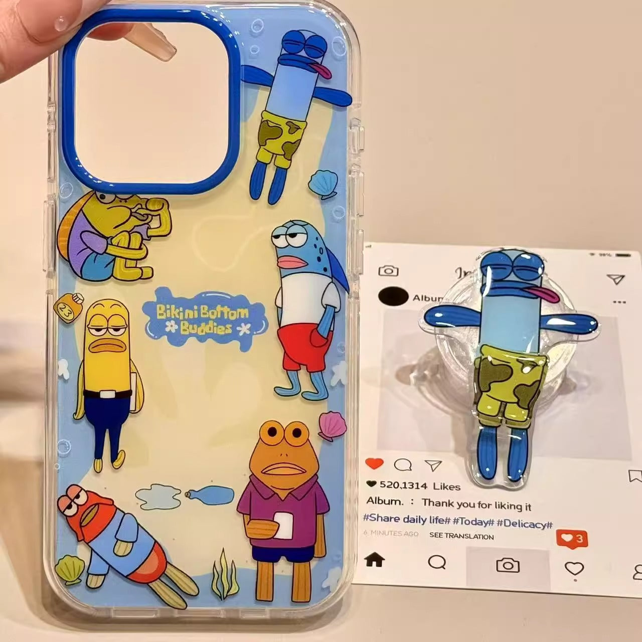 Bikini Bottom Phone Case with Rotating Stand Set