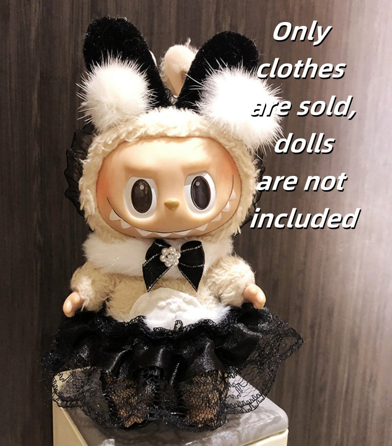 Labubu Clothes-Black Bunny Dress