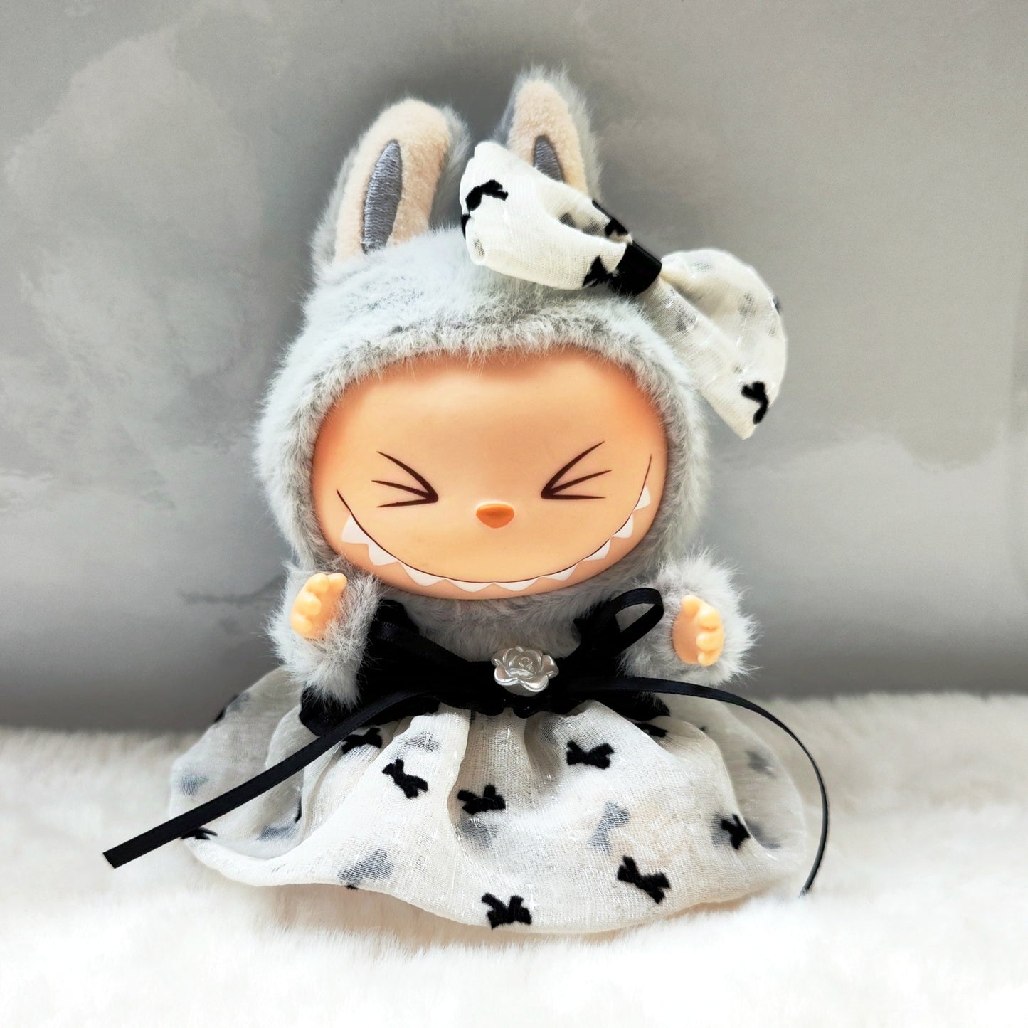 12-15cm labubu clothes-Bow-Embellished Dress