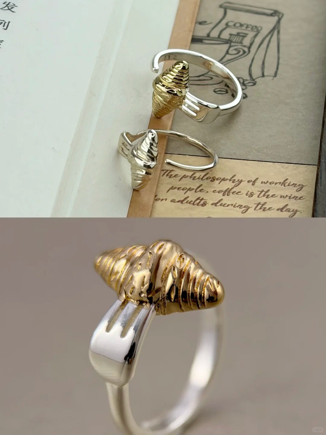Croissant Love Silver Ring