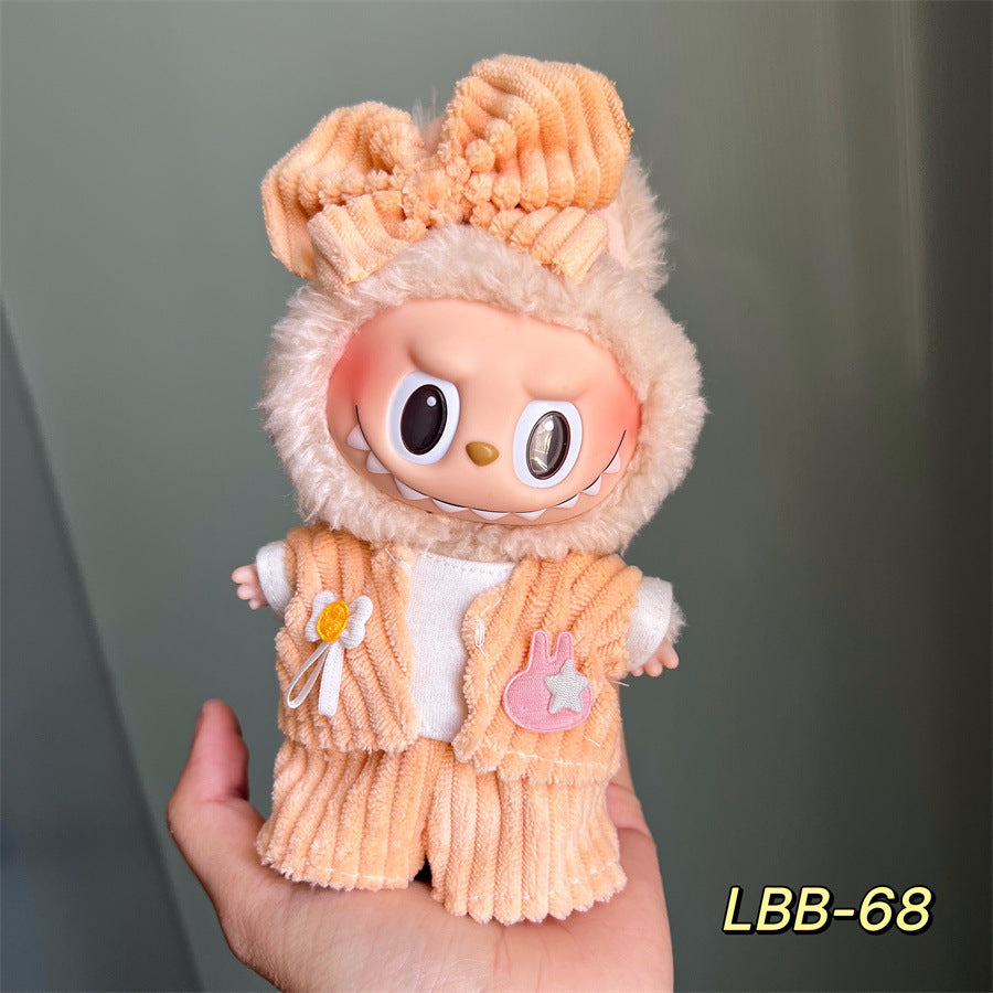 Labubu Clothes-Cute Orange Outfit Set