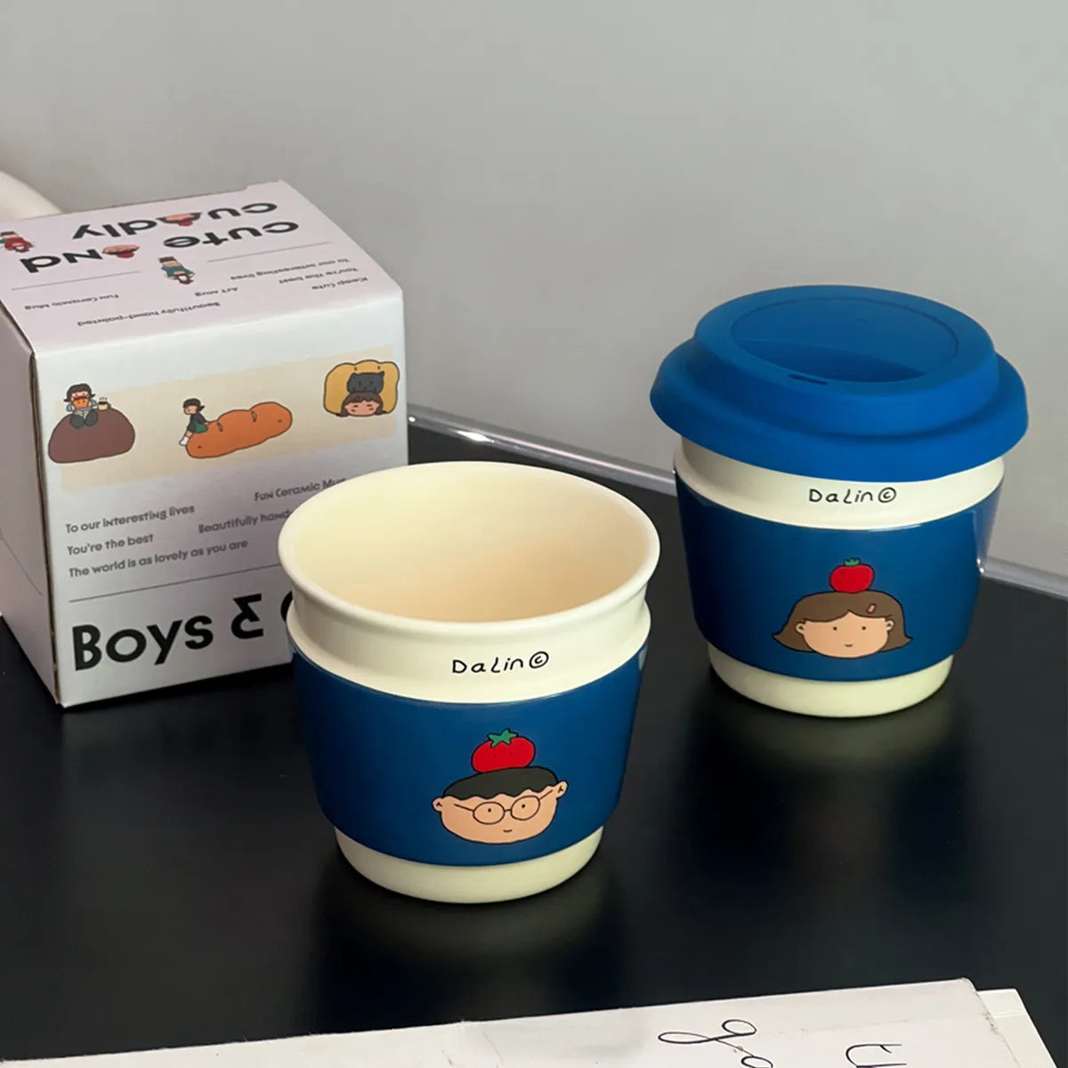 Cute Couple Mugs Set, Matching His and Hers Coffee Cups