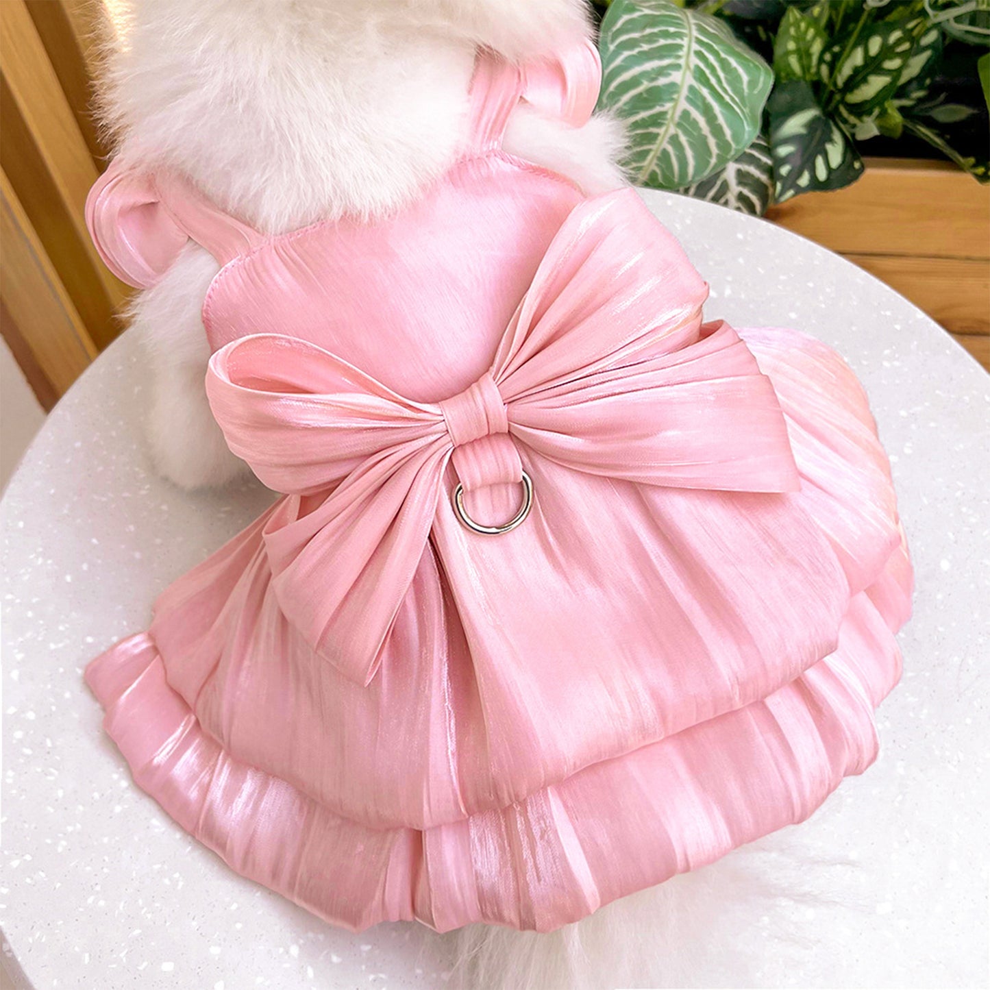Dog and Cat Bow Dress Gown-Pink