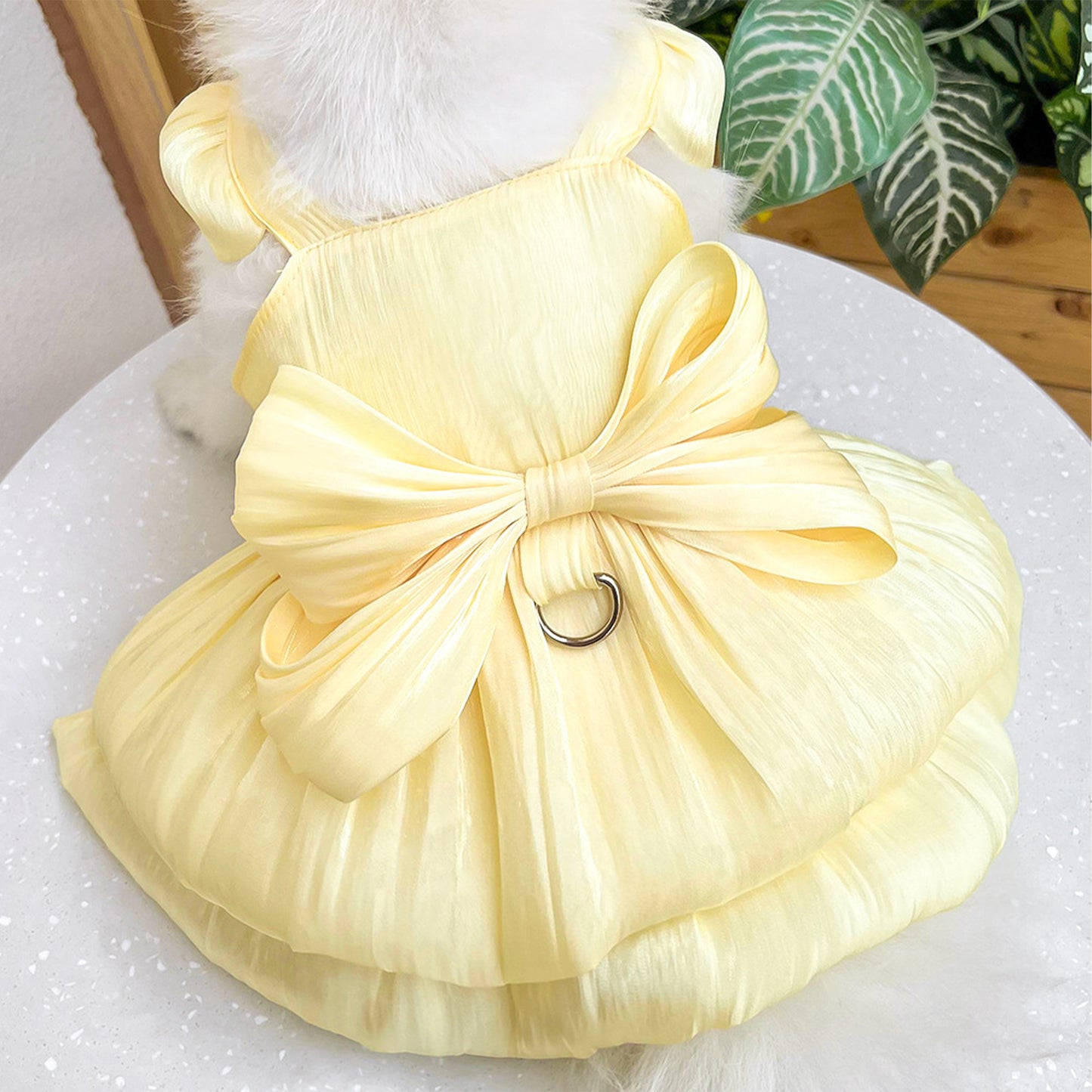 Dog and Cat Bow Dress Gown-Yellow