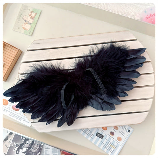 Labubu Doll Decoration - Realistic Black Mini Wings