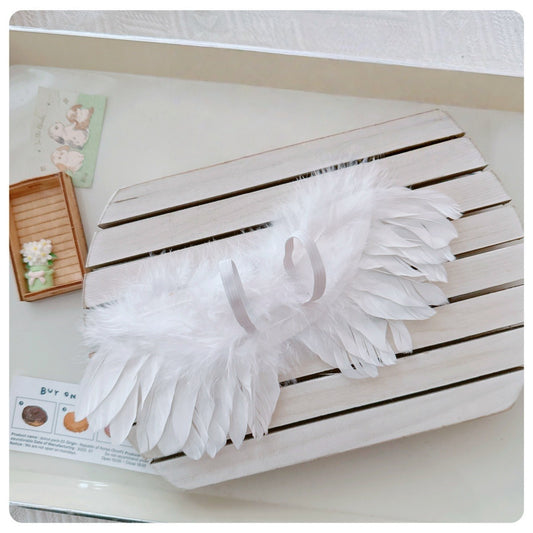 Labubu Doll Decoration - Realistic White Mini Wings