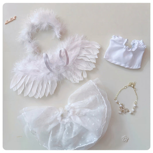 Labubu Doll Decoration - Ethereal White Angel 5-Piece Set