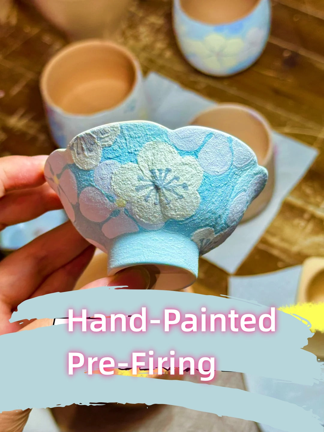 Hand-Painted Ceramic | Floral Small Teacup & Wine Cup