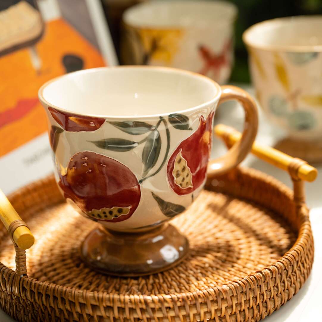 Handcrafted Vintage Mug: Wild Blueberry Motif