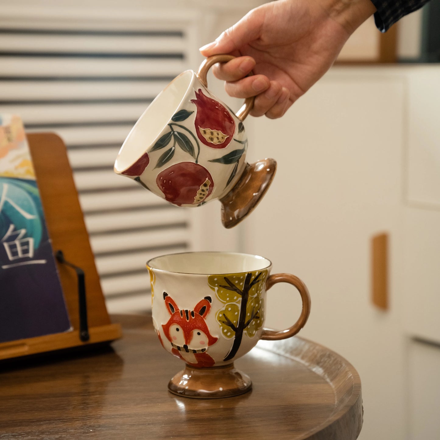 Handcrafted Vintage Mug: Wild Blueberry Motif