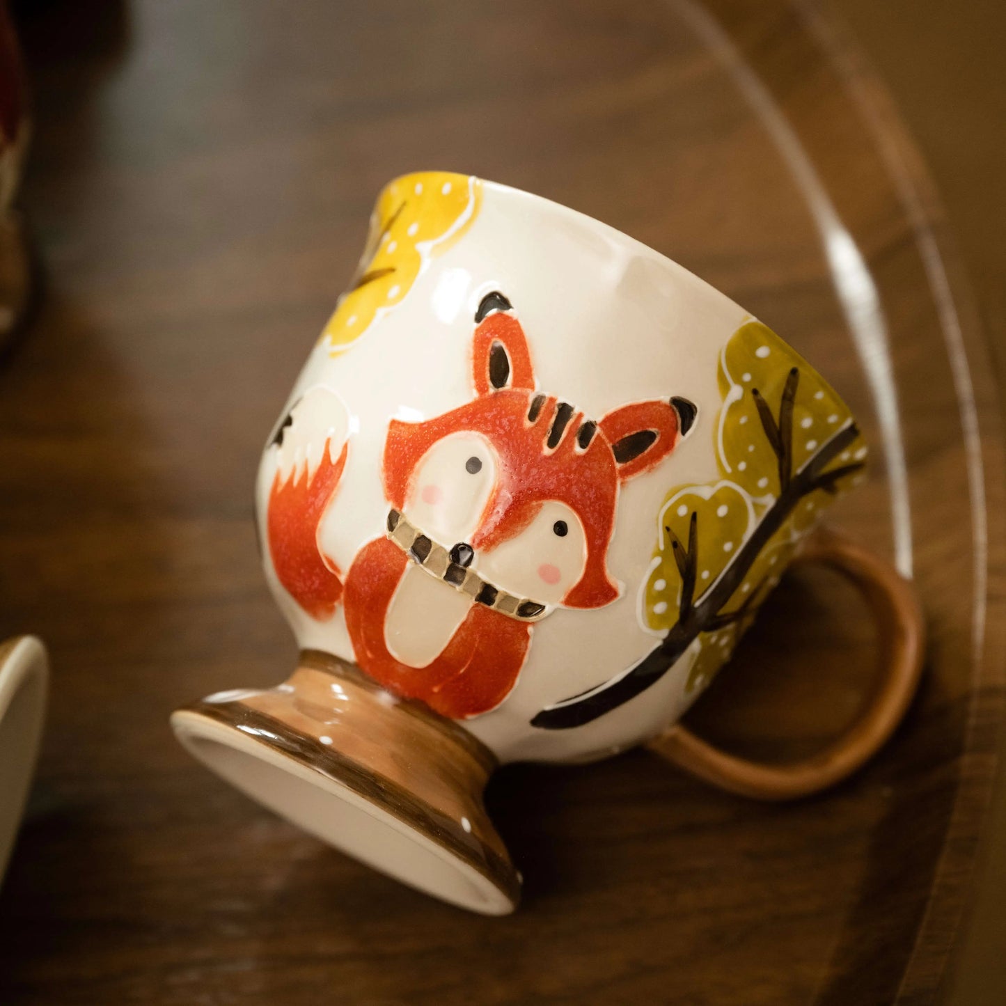 Handcrafted Vintage Mug: Wild Blueberry Motif