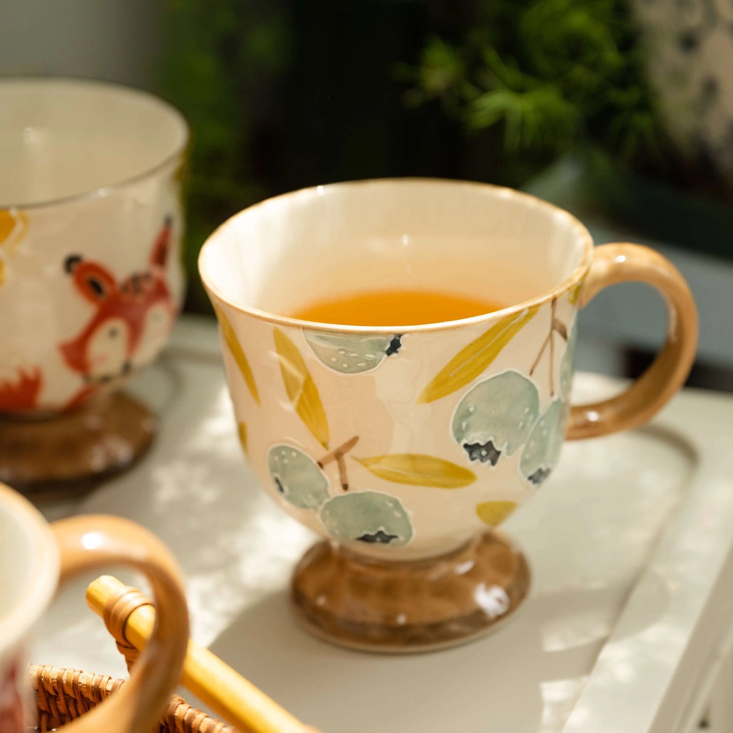 Handcrafted Vintage Mug: Wild Blueberry Motif