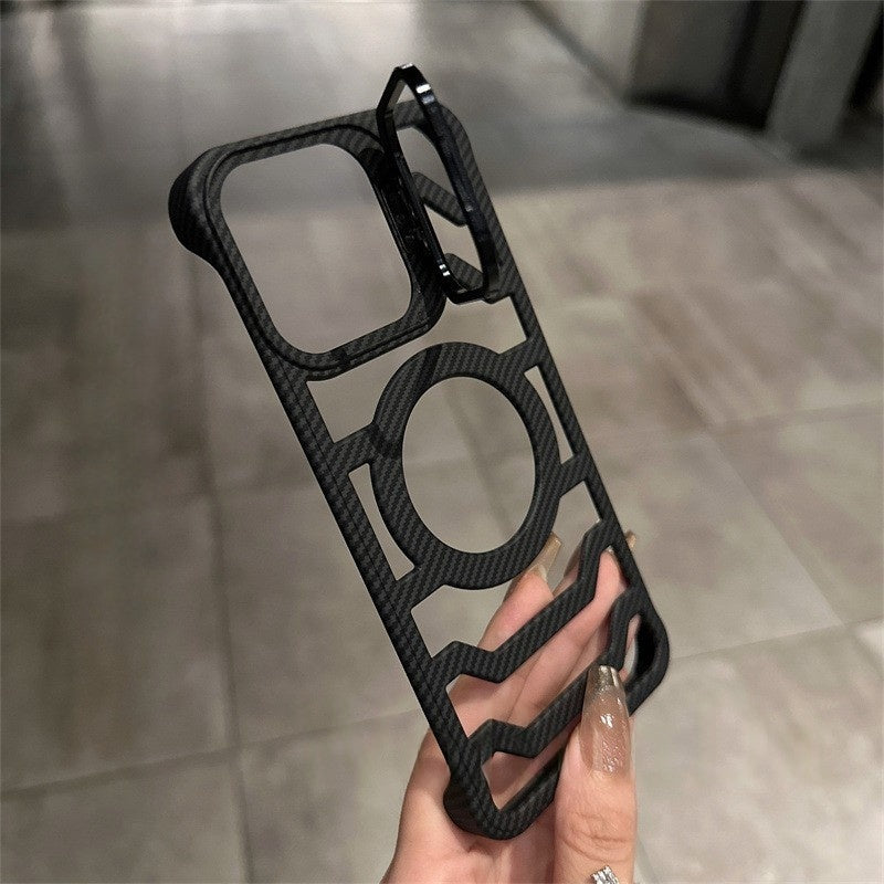 Hollow-Out Carbon Fiber Phone Case with Interchangeable Lens Mount