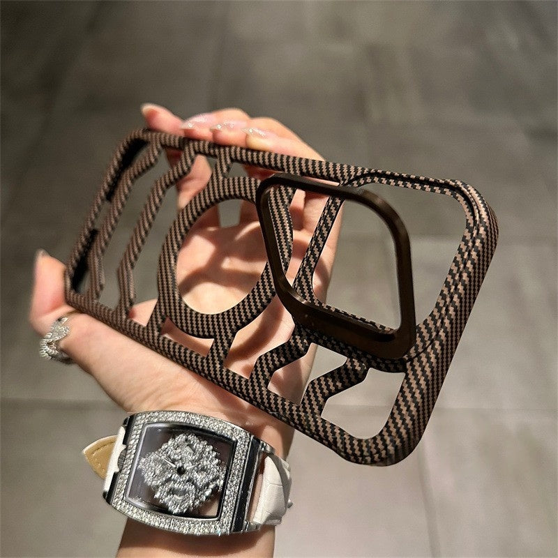 Hollow-Out Carbon Fiber Phone Case with Interchangeable Lens Mount