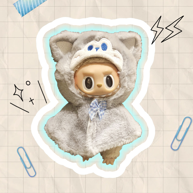Labubu Clothes 17cm-Husky Doll Cape