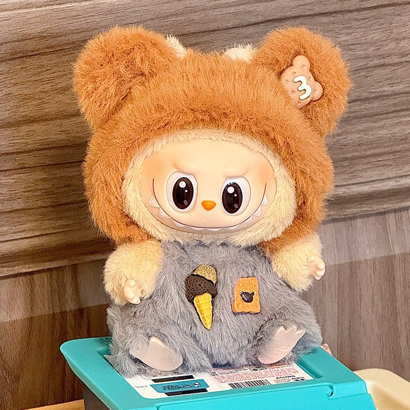 17cm Labubu Clothes-Ice Cream Cookie Bear