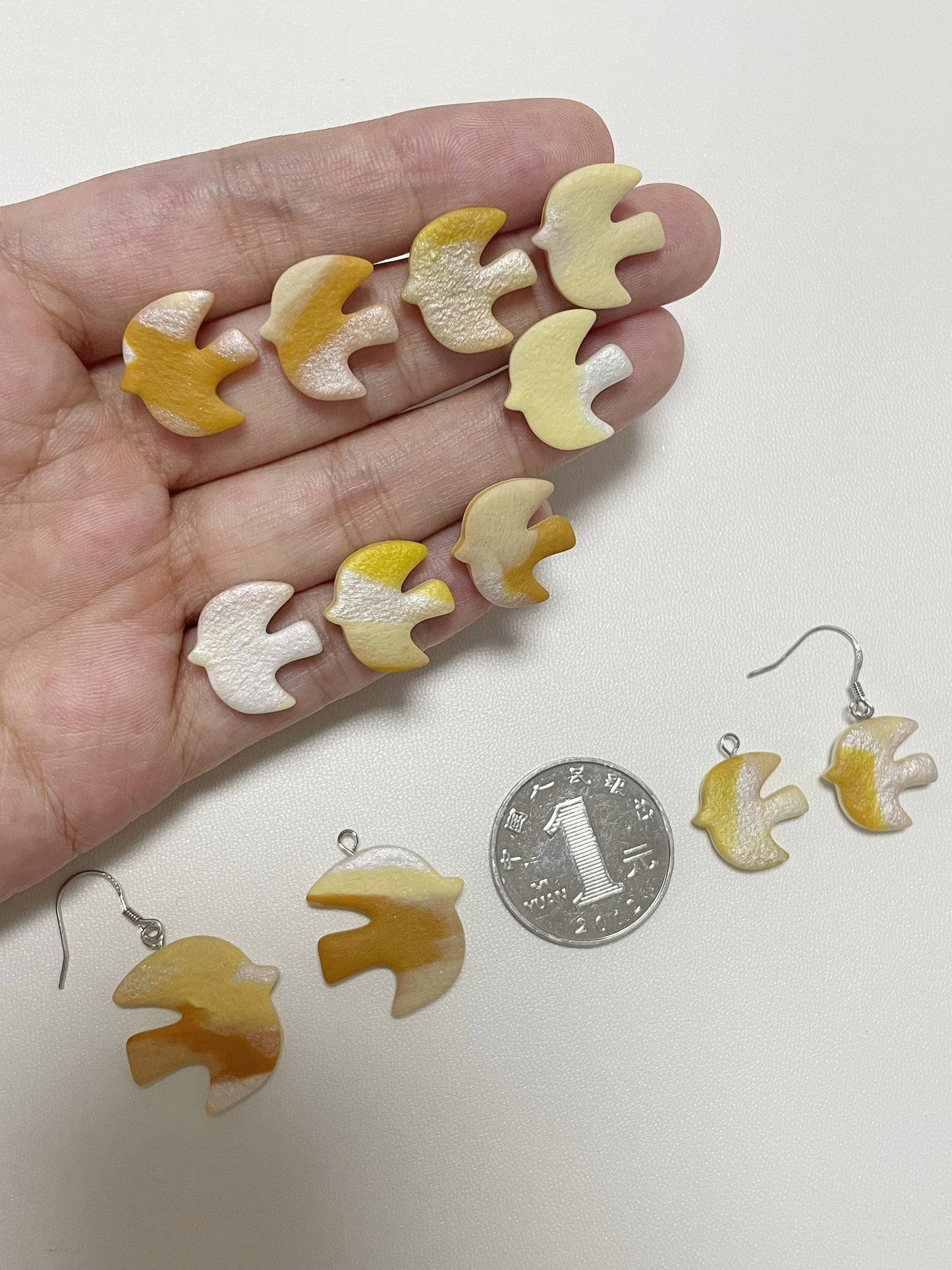 ‘In Flight’ Series Handcrafted Polymer Clay Earrings (S925 Sterling Silver)