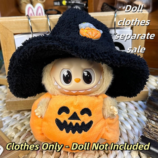 Labubu  Clothes 17cm – Pumpkin Set (Hat & Plush Top)