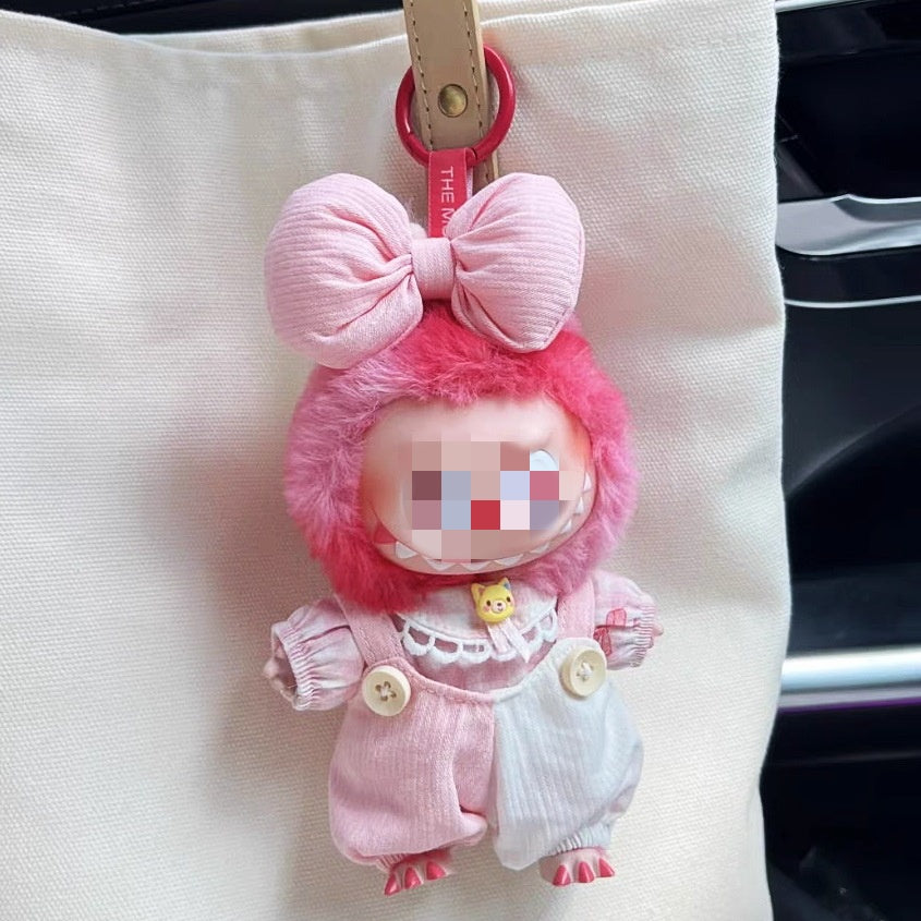 17cm Labubu clothes-Pink 3-Piece Coordinated Set
