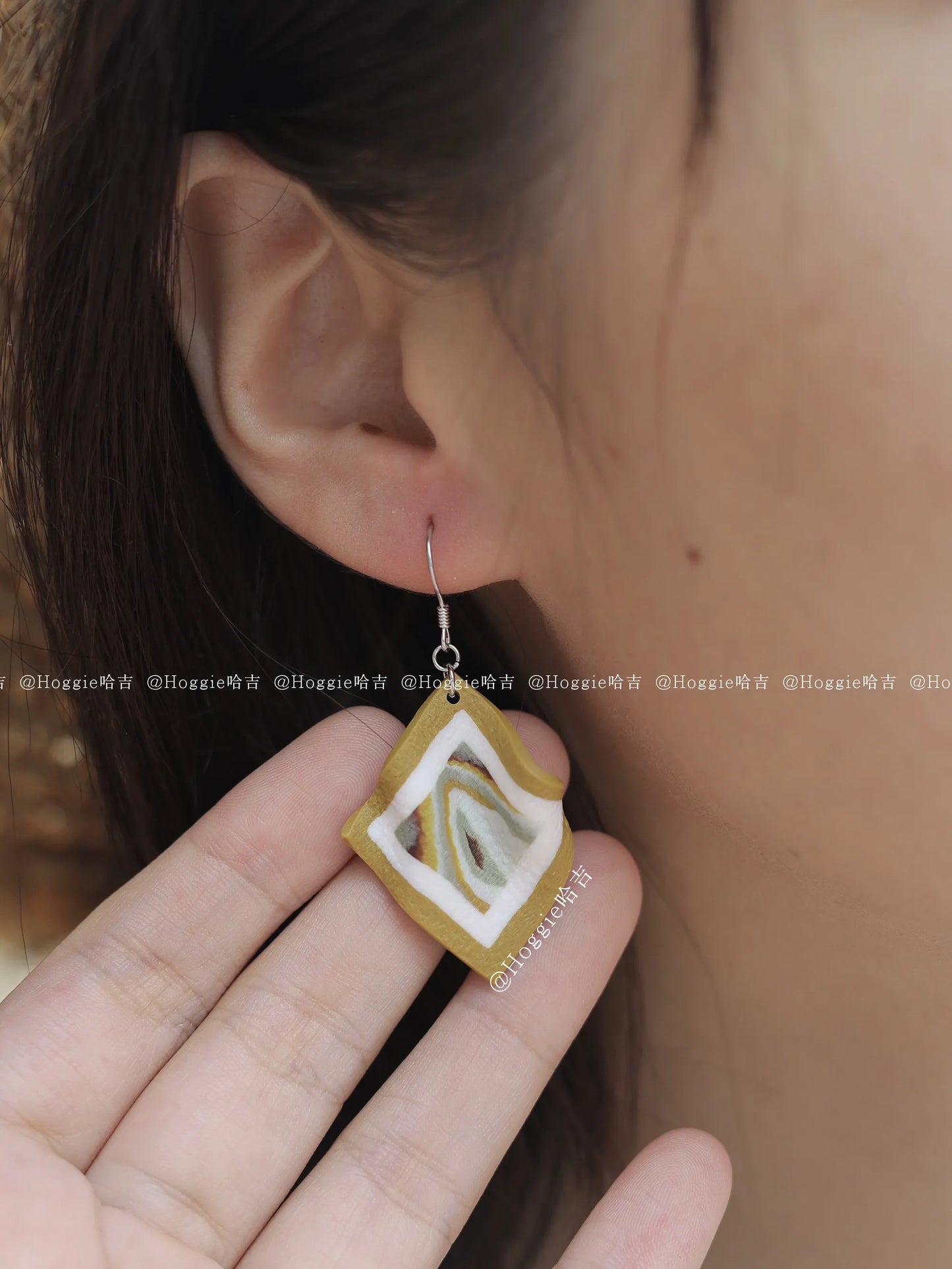 Handmade Clay Earrings Yellow- Unique Artisan Jewelry Gift