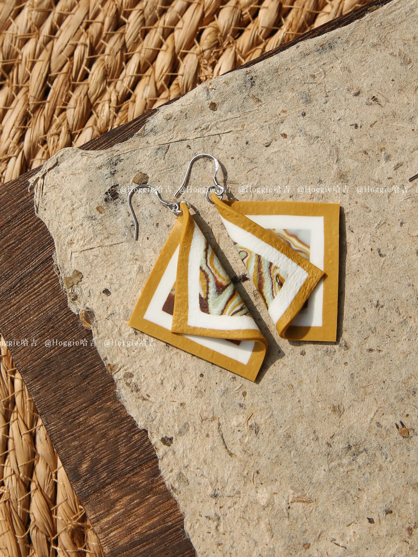 Handmade Clay Earrings Yellow- Unique Artisan Jewelry Gift