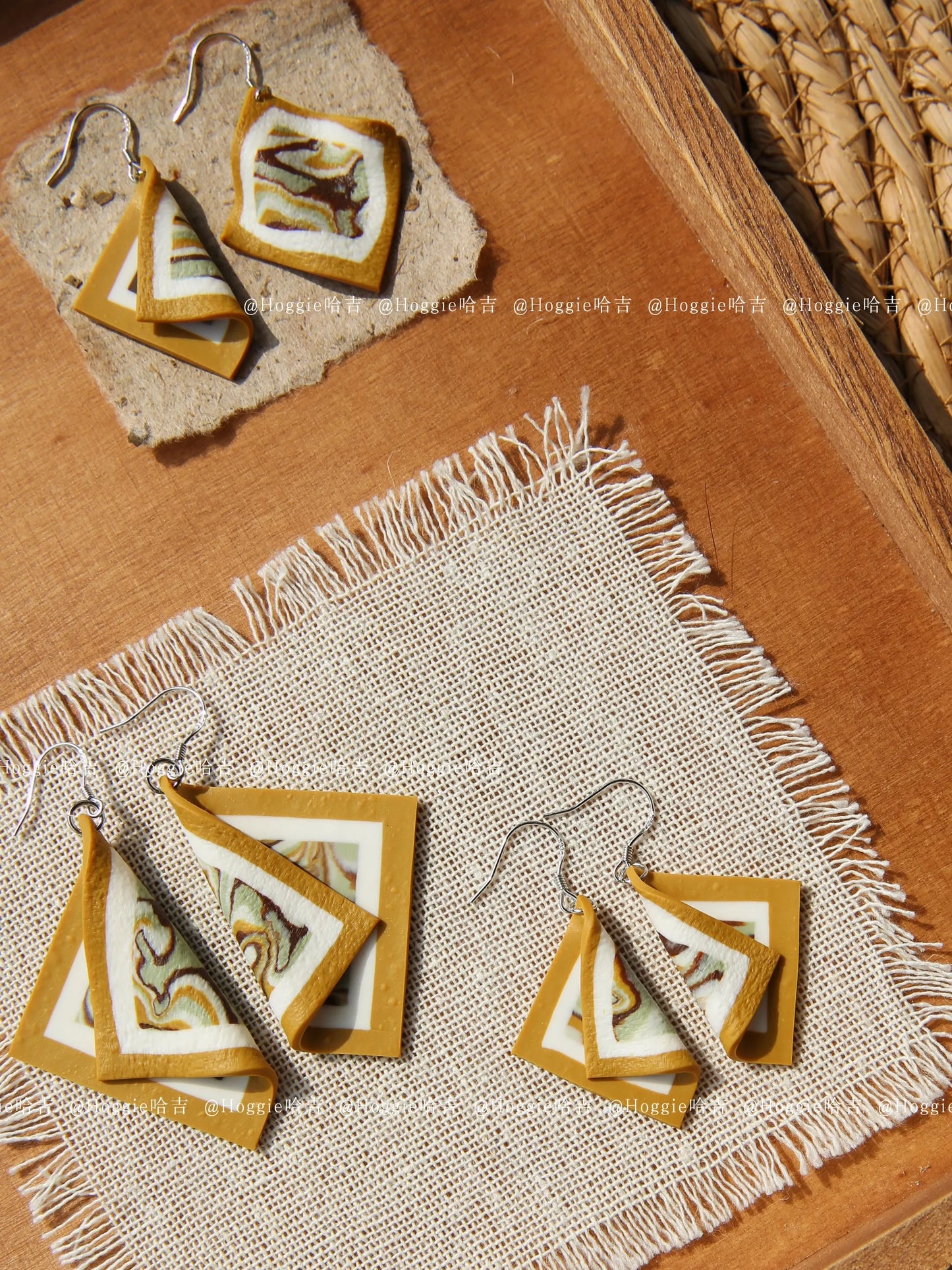 Handmade Clay Earrings Yellow- Unique Artisan Jewelry Gift