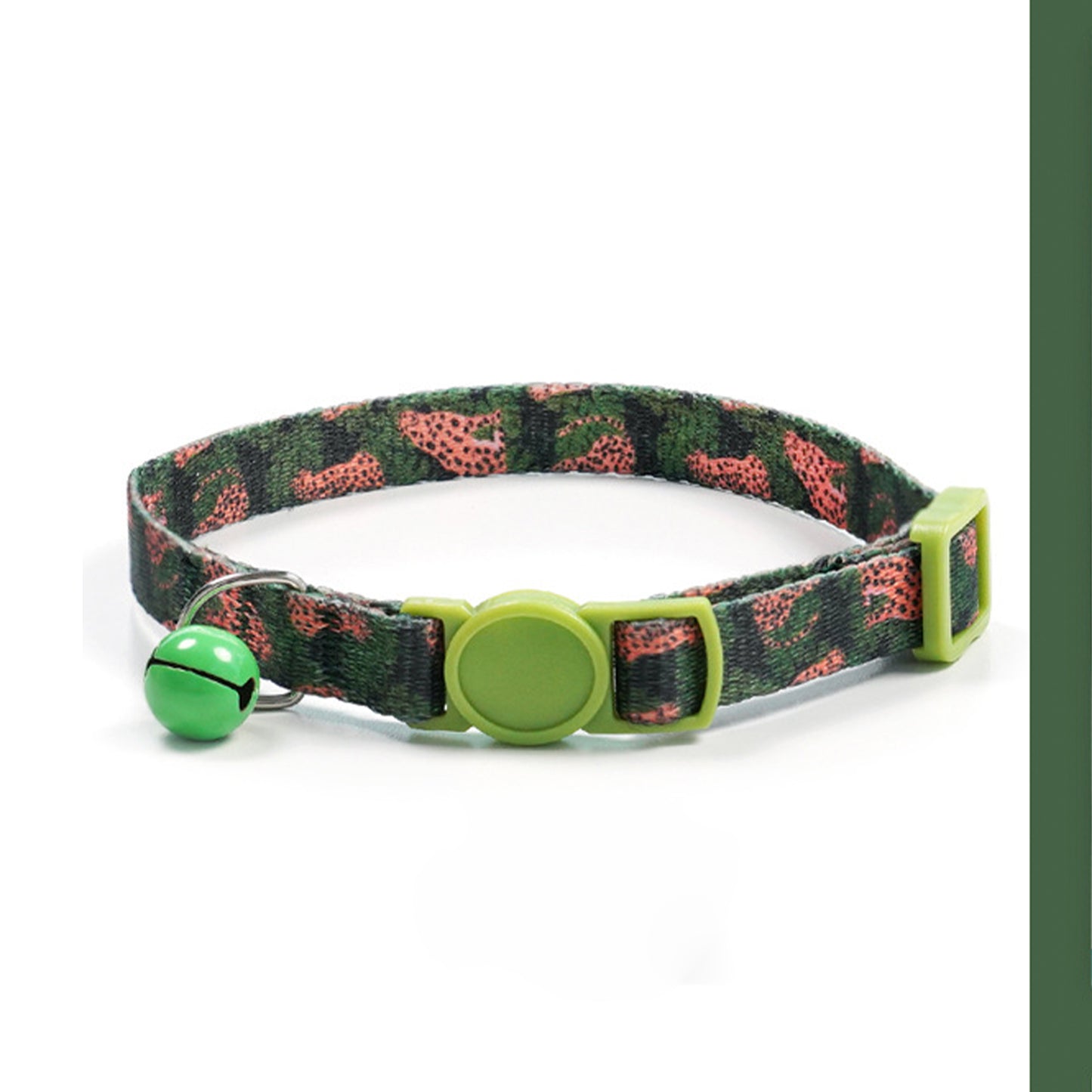 Adjustable Cat Dog Collar with Bell-Leopard Camo