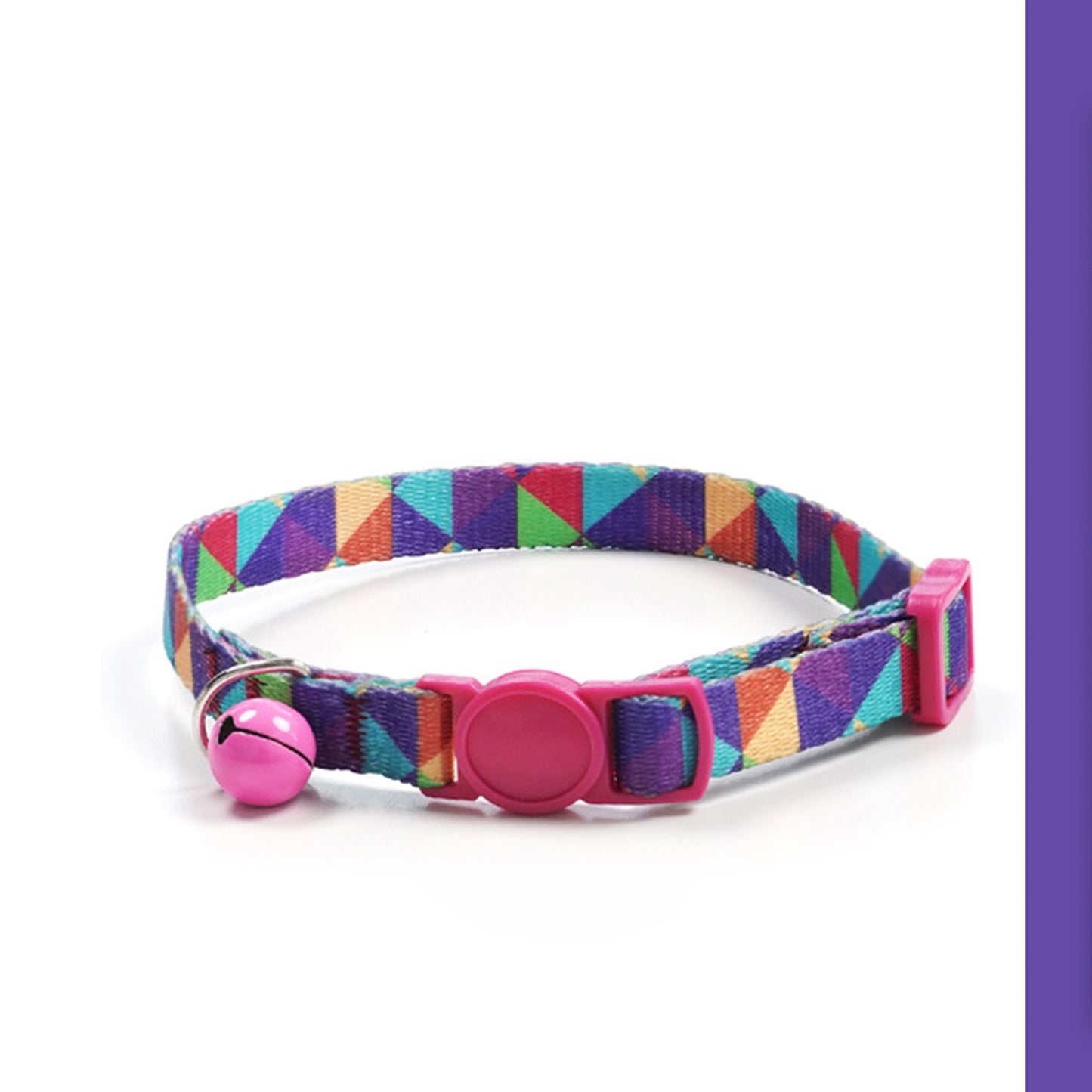 Adjustable Cat Dog Collar with Bell-Rose Geometric