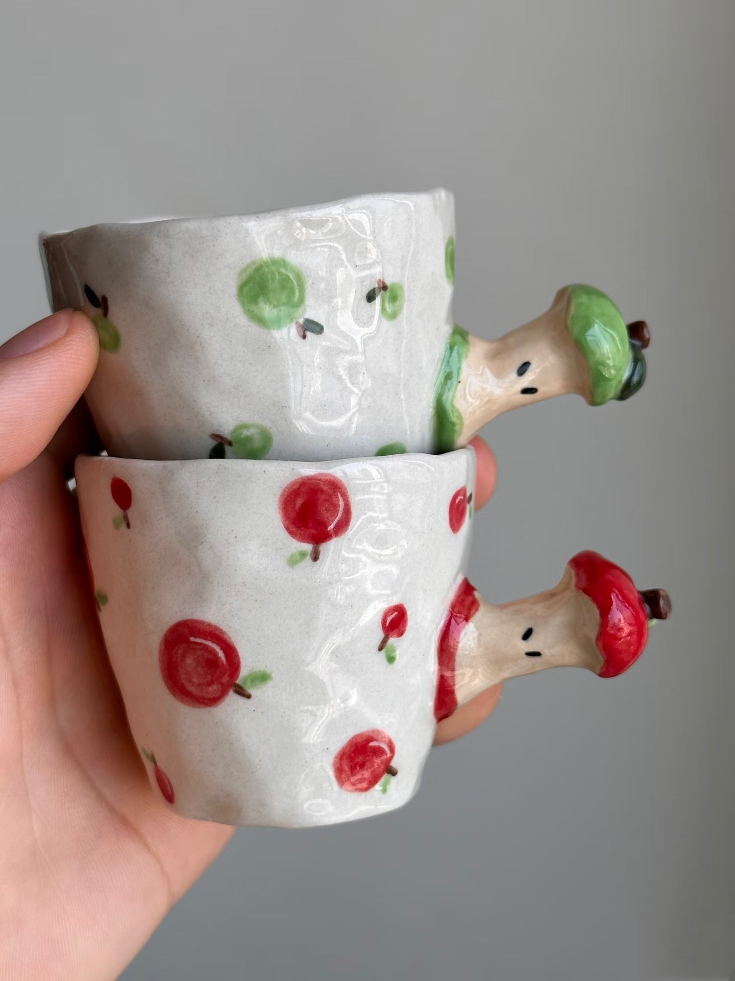 Original Apple Core Design Mug - Handcrafted Stoneware Coffee Cup