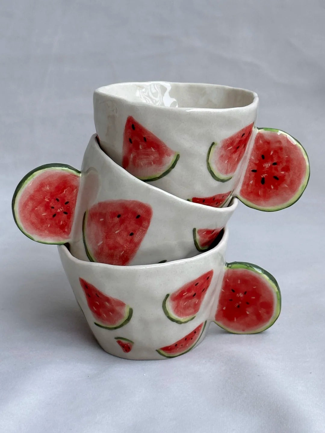 Charming Watermelon Stoneware Cup | Mini Handmade Cup