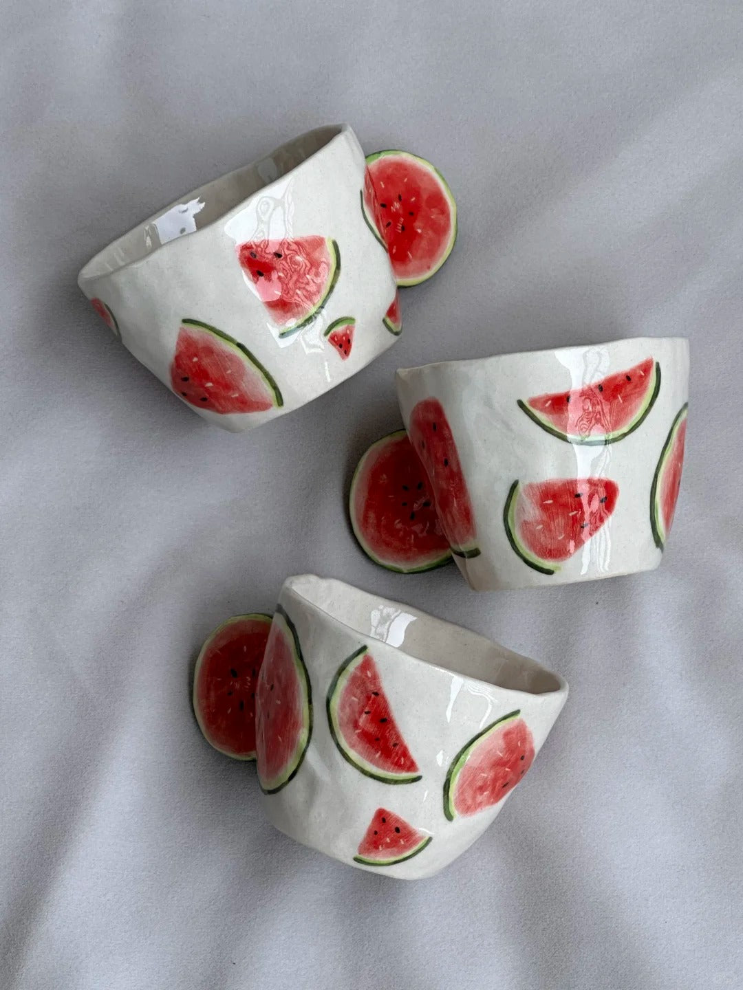Charming Watermelon Stoneware Cup | Mini Handmade Cup