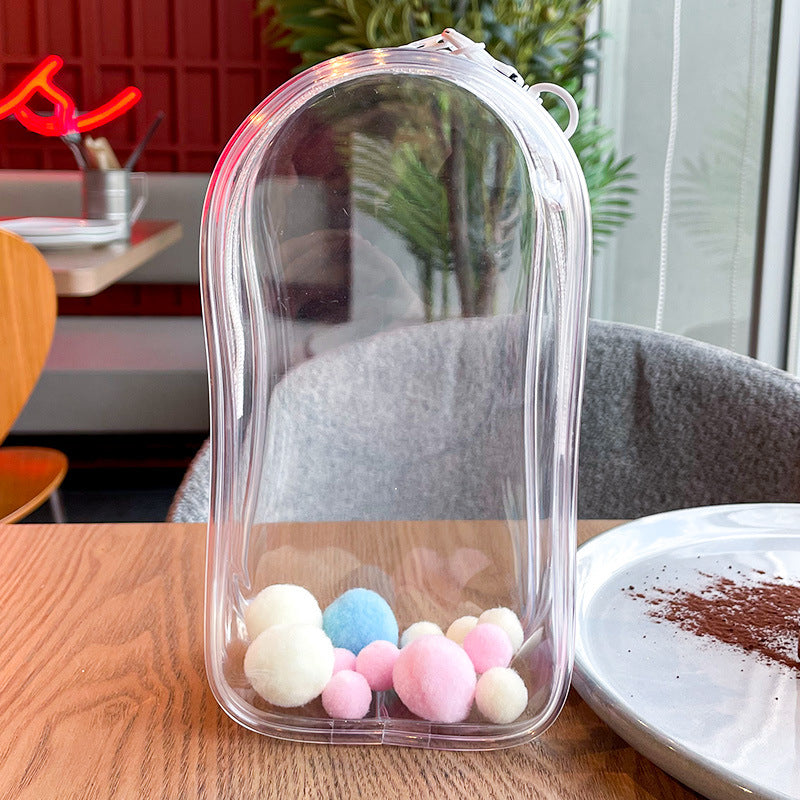 LABUBU Clear PVC Doll Protector – Dustproof Oval Hanging Bag for Storage & Travel