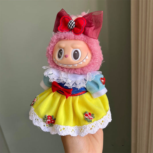 17cm Labubu Outfit- Blue & Yellow Dress Princess Dress