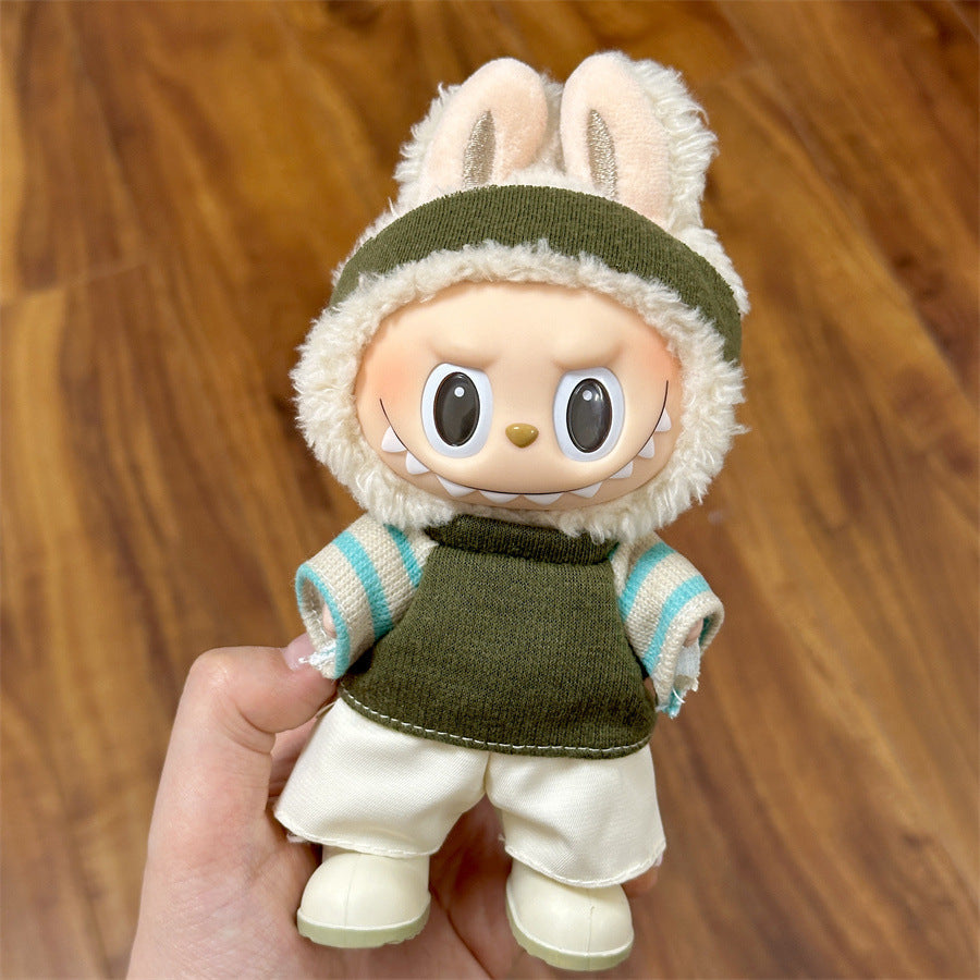 17cm Labubu Outfit - Green Set | Kawaii Doll Clothes Collection