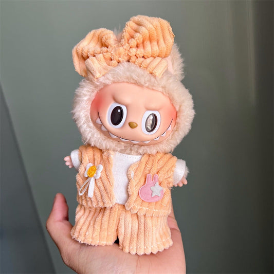 17cm Labubu Outfit - Orange Bow Set