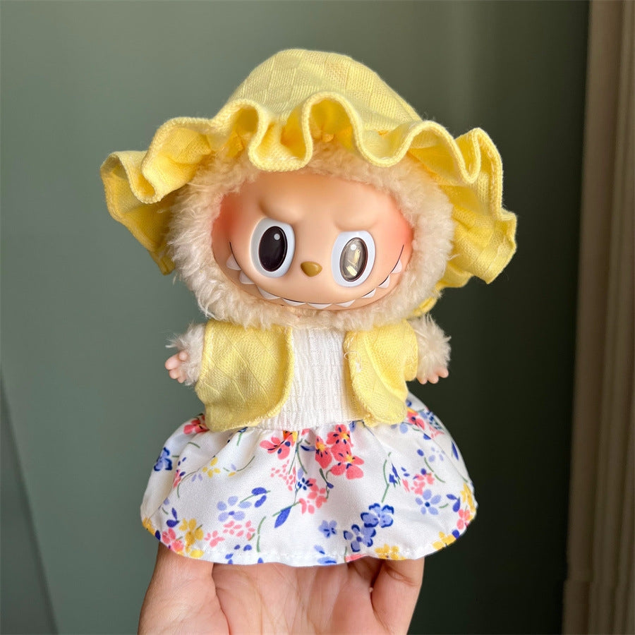 17cm Labubu Outfit- Yellow Set Floral Dress