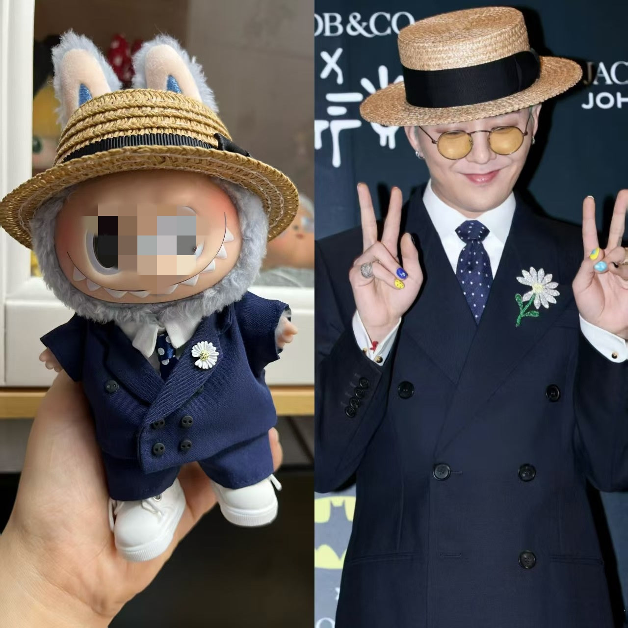 17cm Labubu clothes-GD Inspired Midnight Navy Suit