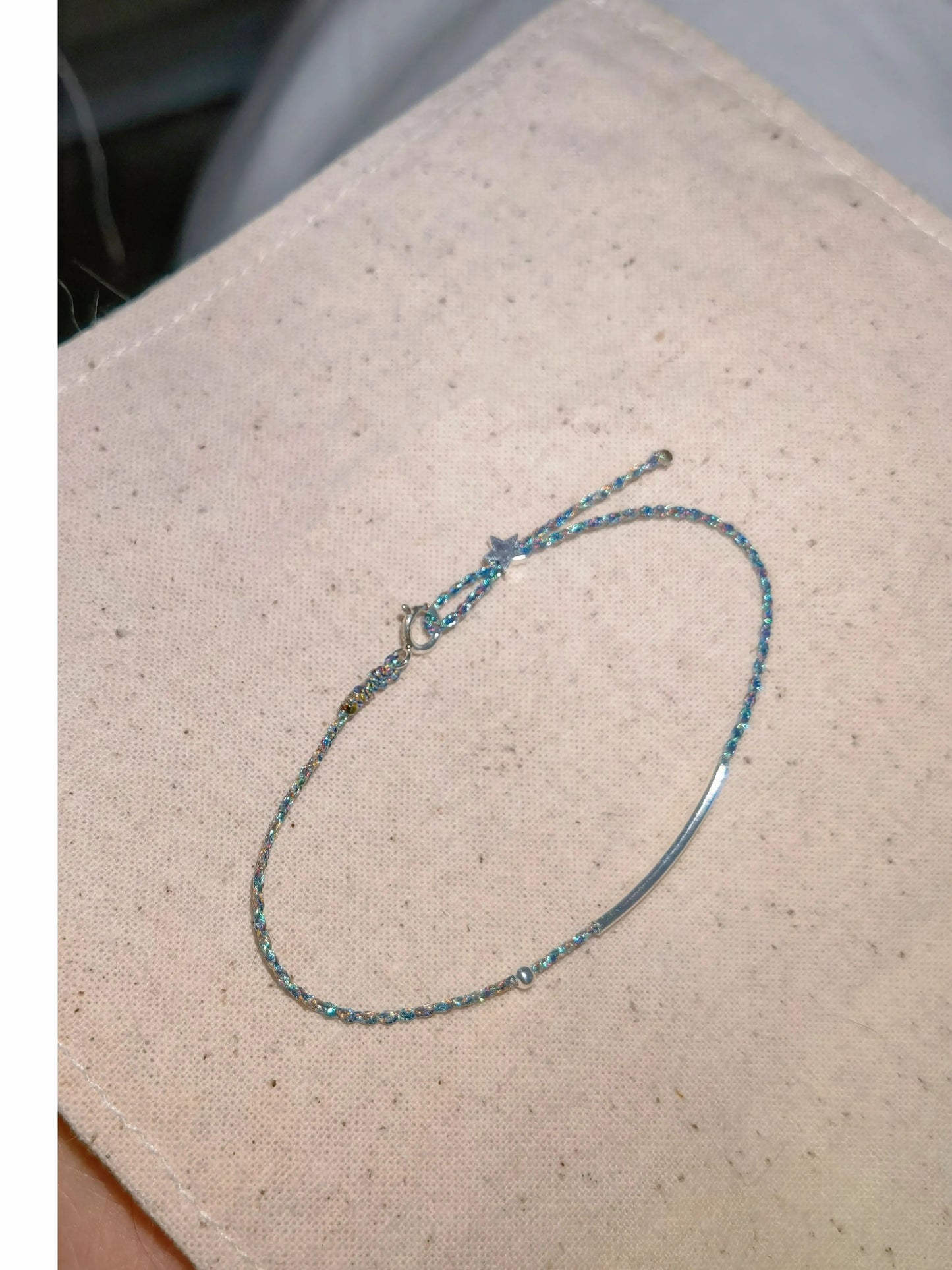 Dewlight Blue – Fine Sparkle Handwoven Bracelet