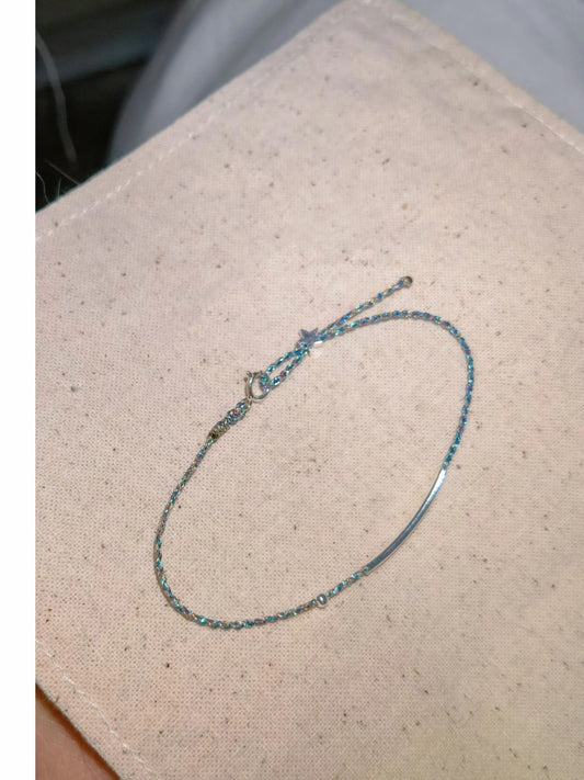 Dewlight Blue – Fine Sparkle Handwoven Bracelet