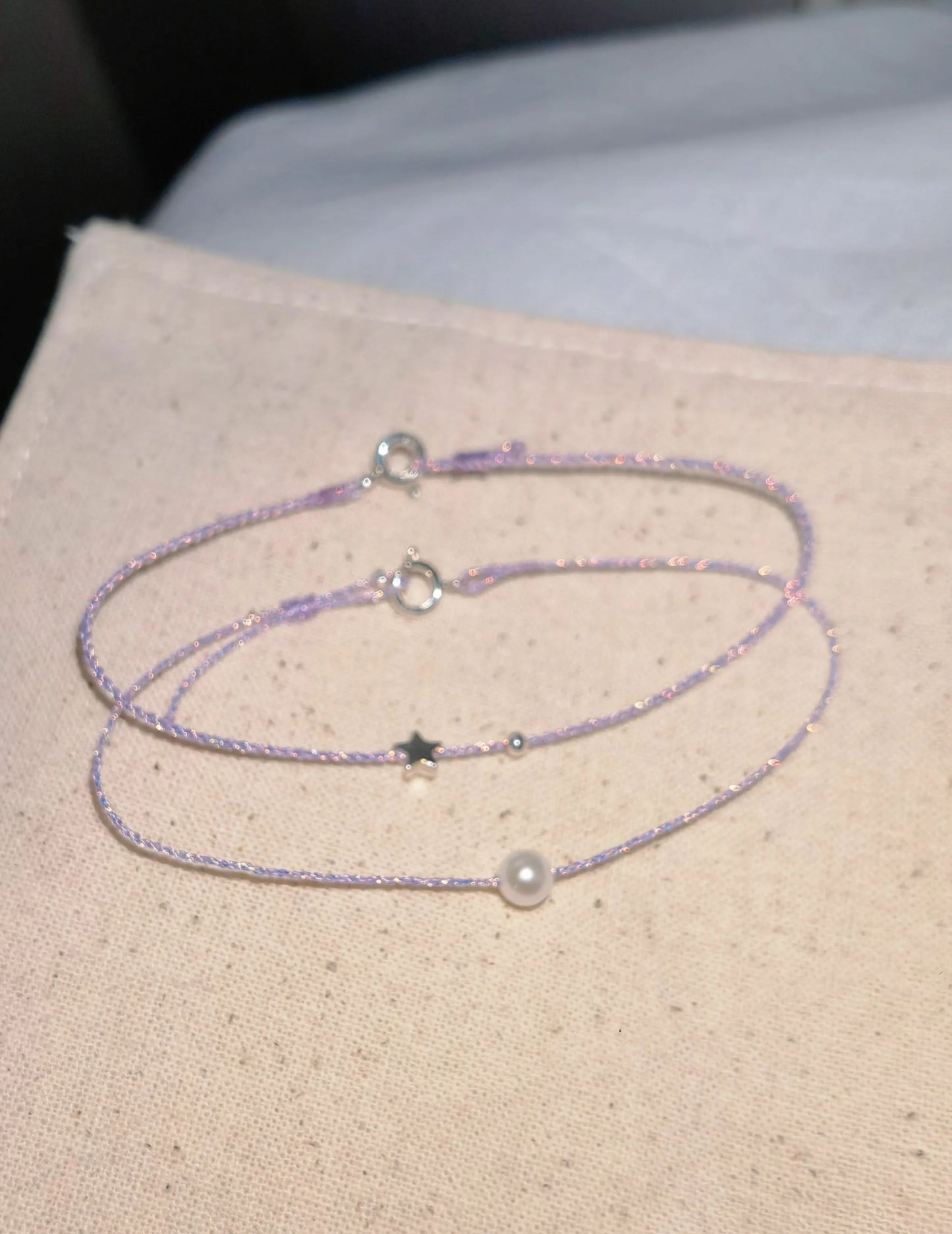 Dewlight Lavender – Pearl or Star Bracelet