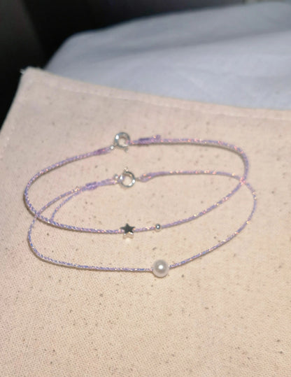 Dewlight Lavender – Pearl or Star Bracelet