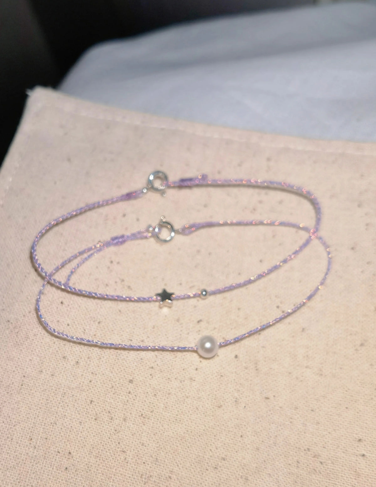 Dewlight Lavender – Pearl or Star Bracelet