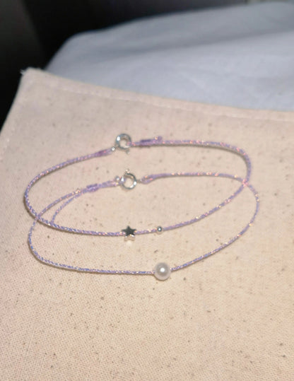 Dewlight Lavender – Pearl or Star Bracelet
